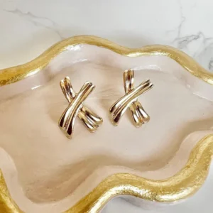 Aretes X dorados