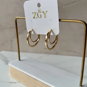 Argollas dobles grandes doradas