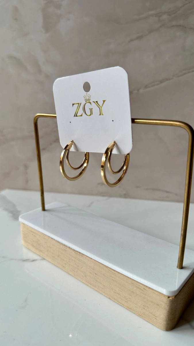 Argollas dobles grandes doradas