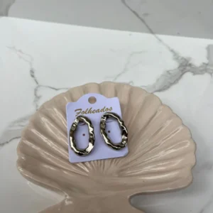 Argollas chunky medianas plateada