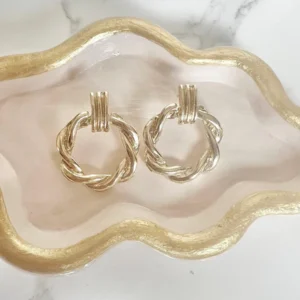 Argollas grande nuditos dorados
