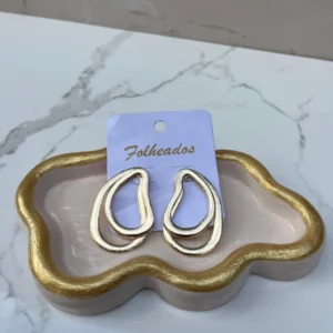 Argollas grandes tipo huesito dorado