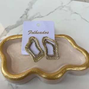 Argollas dobles texturizadas doradas