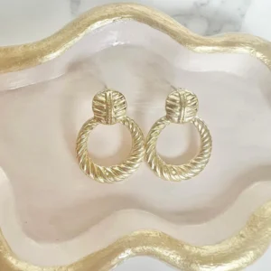 Argollitas con botoncito dorados