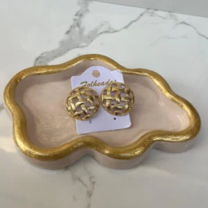 Botón gordito en malla dorado