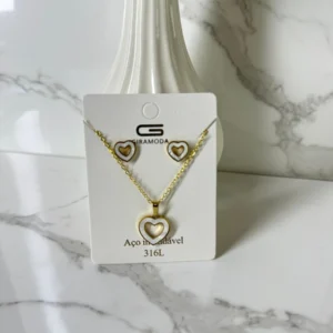 Conjunto corazón blanco
