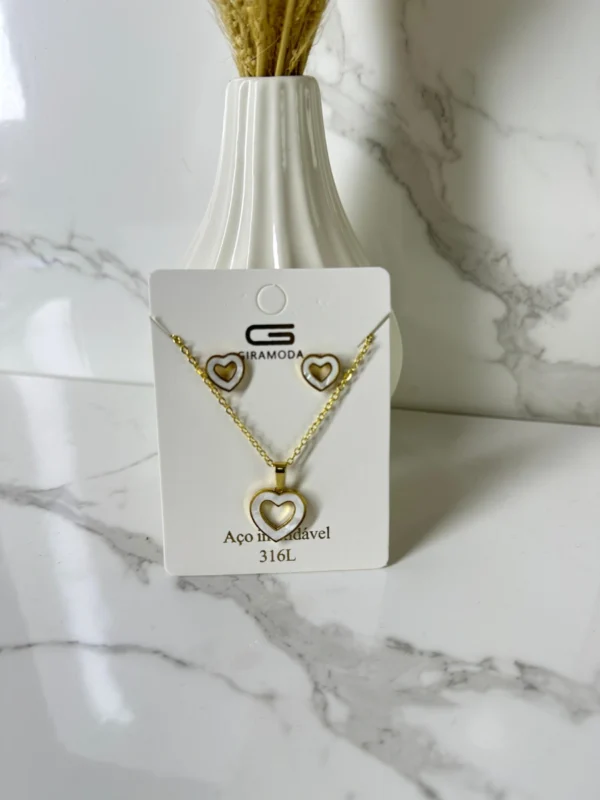 Conjunto corazón blanco