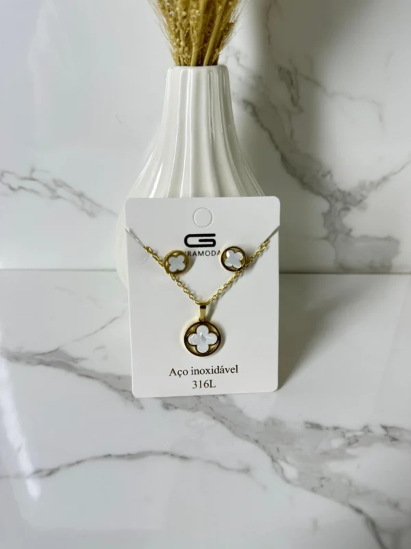 Conjunto van cleef blanco