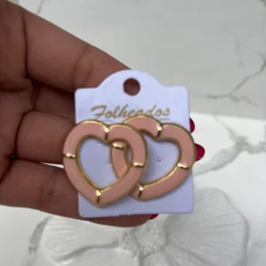 Corazon rosa bebe con dorado