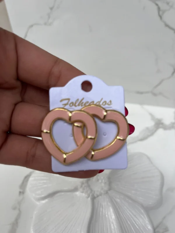 Corazon rosa bebe con dorado