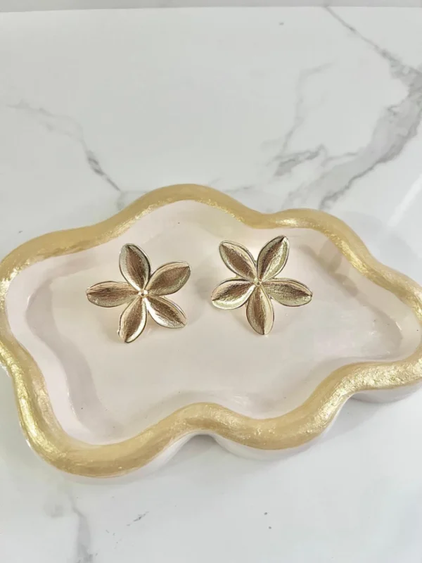 Flor 5 puntas lisas separadas doradas