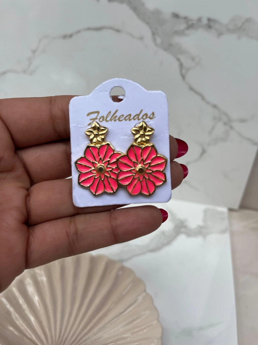 Flor 8 puntas con flor dorada pequeñas