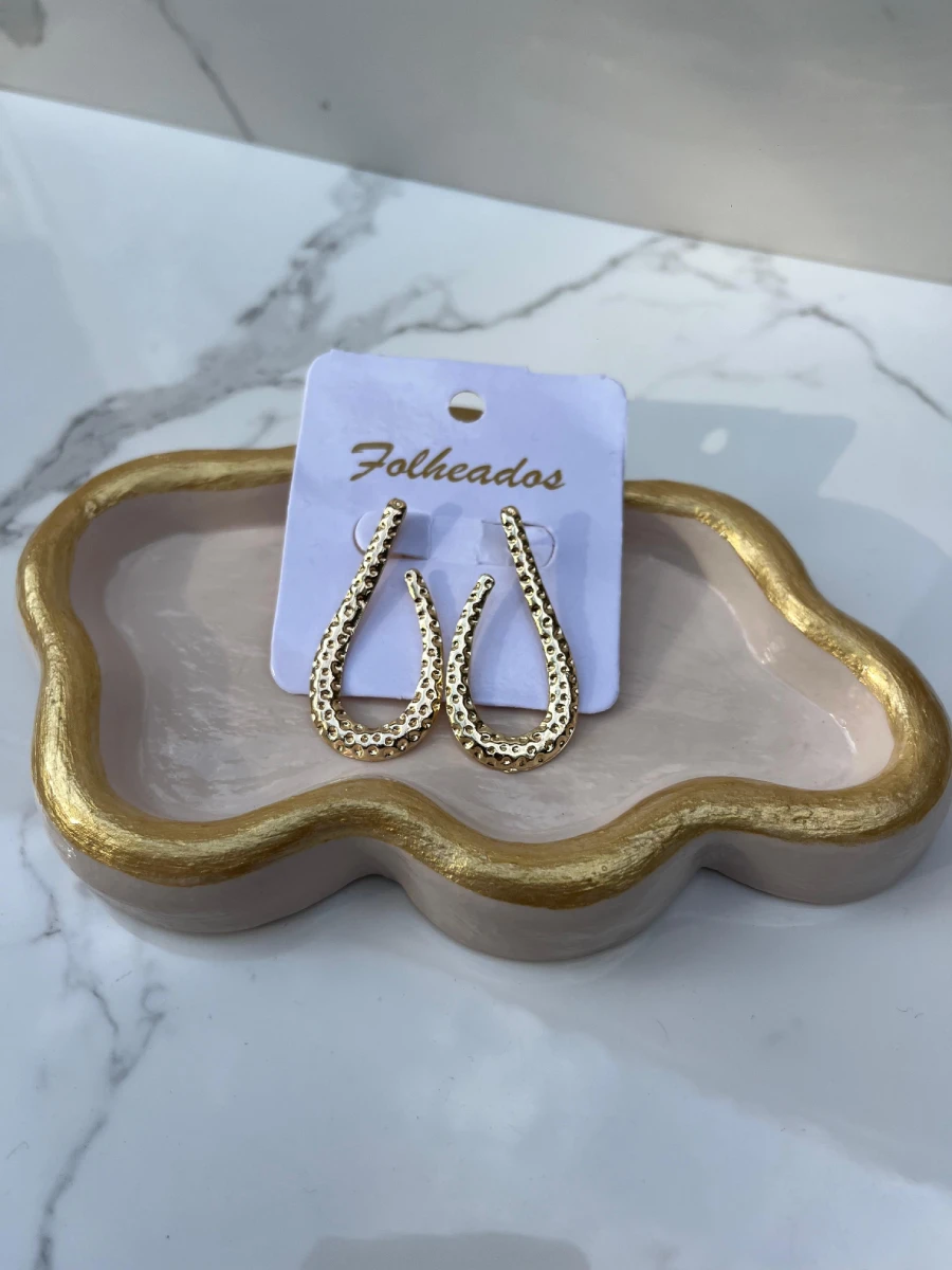 Semi argollas con puntos dorados