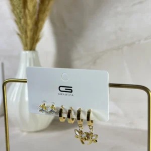 Set flor y mariposa blanca