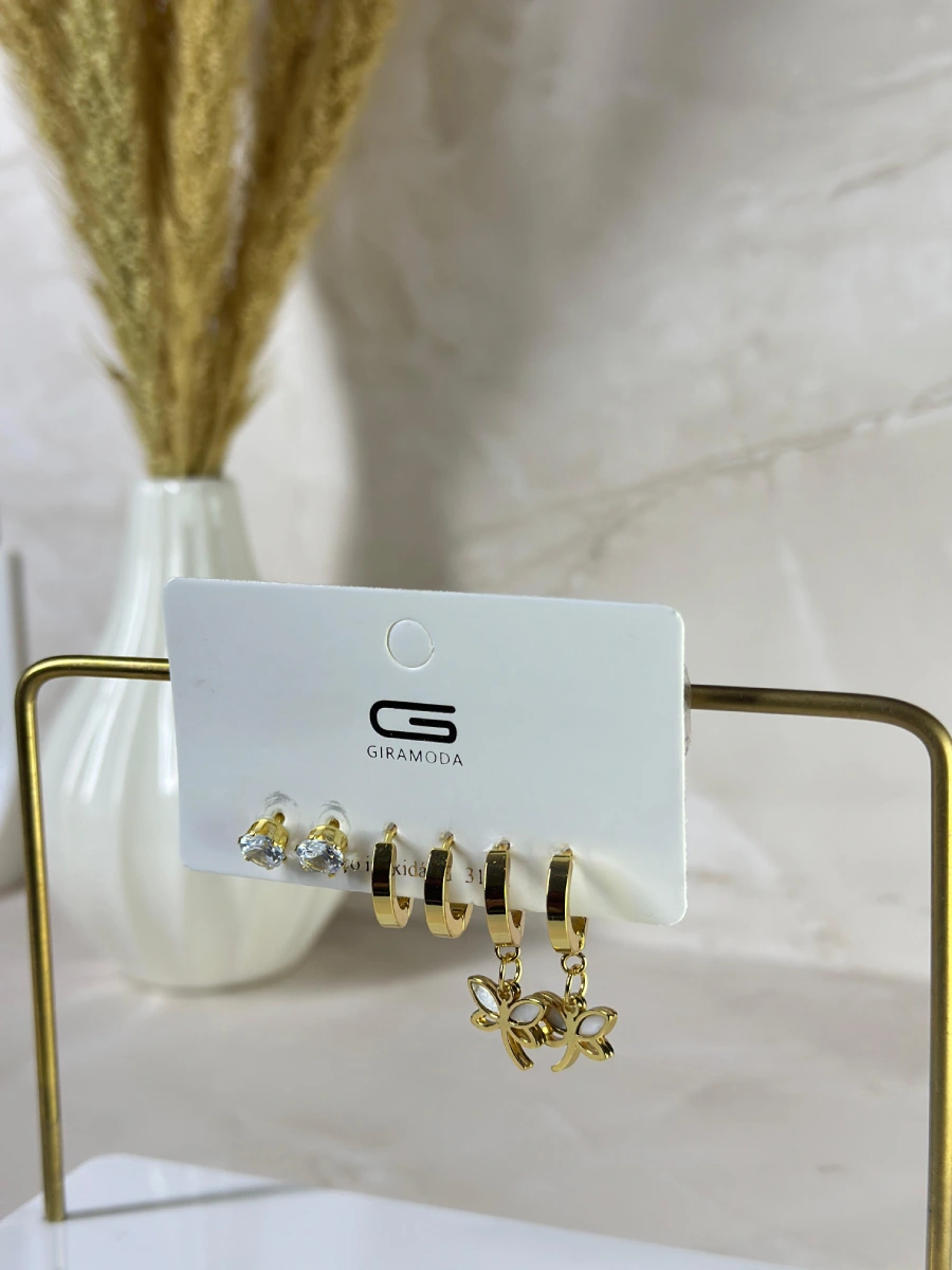 Set flor y mariposa blanca
