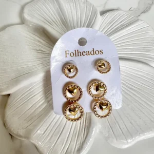 Trio argollitas con corazón lleno