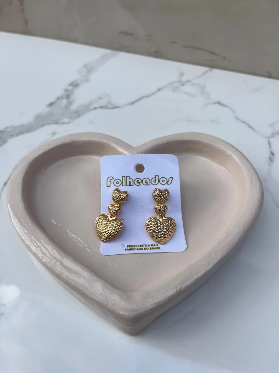 Trio corazones dorados