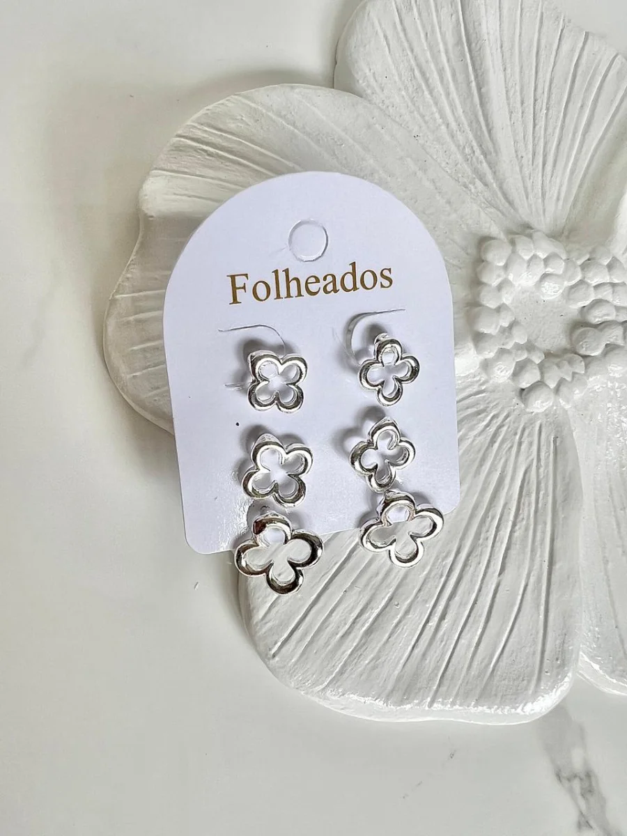 trio van cleef plateados sin relleno