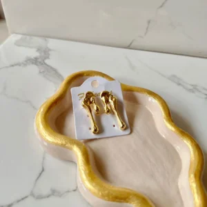Aretes 2 gotas de lluvia dorados