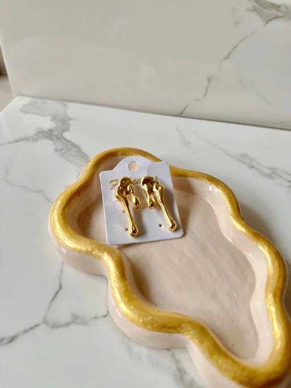 Aretes 2 gotas de lluvia dorados