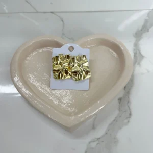 Aretes cuadrados chunky dorado