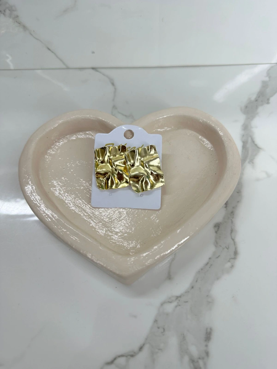 Aretes cuadrados chunky dorado
