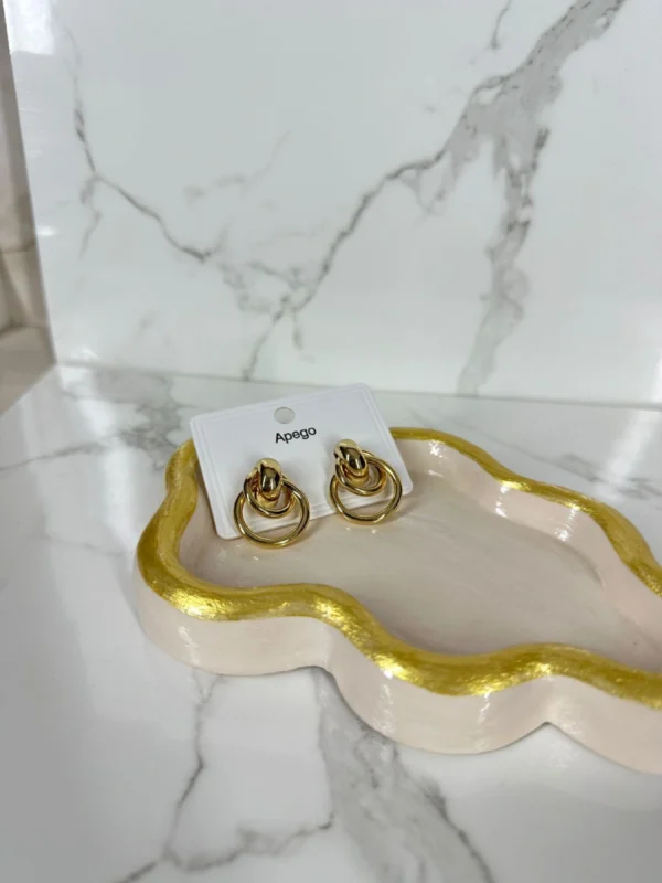 Argollas dobles trenzadas doradas