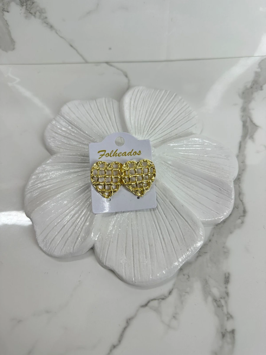 Corazón malla dorado