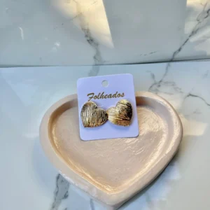 Corazón medianos con listas dorado