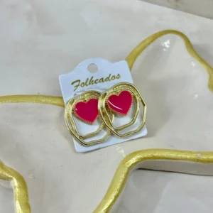 Argolla con corazón fucsia