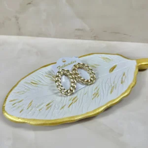 Argollas encadenadas doradas