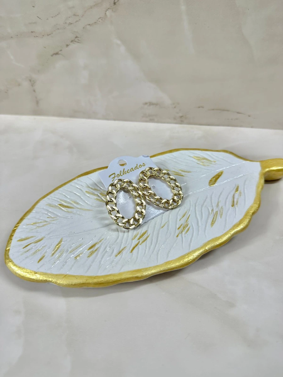 Argollas encadenadas doradas