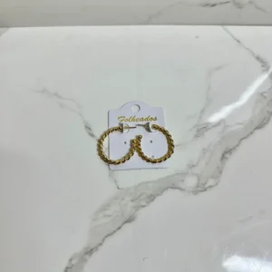 Argollas trenzadas doradas
