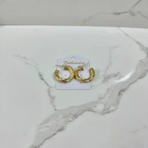 Argollas trenzas doradas