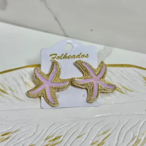 Estrella de mar lila con borde dorado