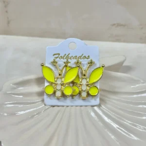 Mariposa con antena amarillo fosforescente con blanco