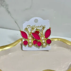 Mariposa con antena fucsia con blanco