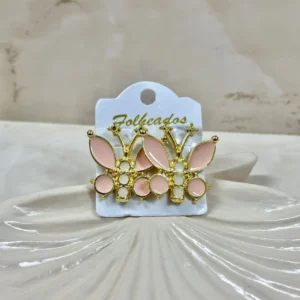 Mariposa con antena rosado con blanco