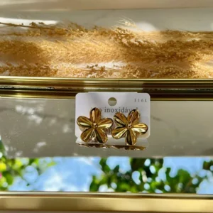 Flor 5 puntas redondas doradas