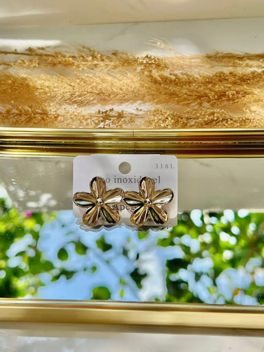 Flor 5 puntas redondas plateado